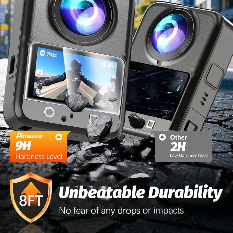 AMAZEAR Screen Protector for DJI OSMO 360 Accessories, Ultra HD Osmo360 2 Pack Tempered Glass, 9H Hardness Anti-Fingerprint Scratch Resistant Display Film Full Screen Protection - Image 2